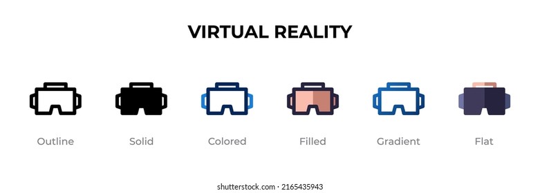 Virtual Reality icon in different style. Virtual Reality vector icons designed in outline, solid, colored, filled, gradient, and flat style. Symbol, logo illustration. Vector illustration