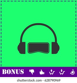 Virtual reality icon flat. Simple vector symbol and bonus icon