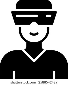 Virtual Reality Icon Glyph Vector Illustration