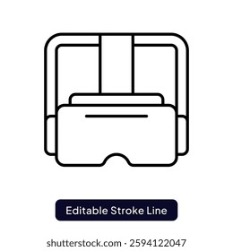Virtual Reality Icon for Immersive Digital Experiences and 3D Interaction. Outline icon