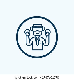 Virtual-Reality-Symbol einzeln auf weißem Hintergrund aus der virtuellen Reality-Kollektion. Symbol für virtuelle Realität, trendig und Symbol für moderne virtuelle Realität für Logo, Web, App,

