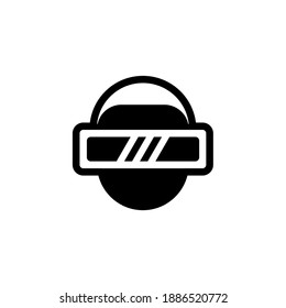 Icono de realidad virtual. Ilustración vectorial de símbolo aislado o logotipo. Vector de estilo negro de alta calidad.