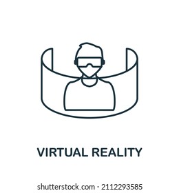 Virtual Reality icon. Line element from internet technology collection. Linear Virtual Reality icon sign for web design, infographics and more.