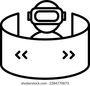  Virtual Reality icon line high quality