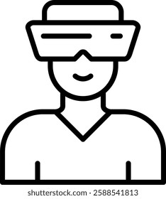 Virtual Reality Icon Line Vector Illustration