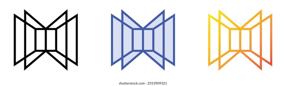 virtual reality icon. Linear, Blue Fill and Gradient Style Design Isolated On White Background