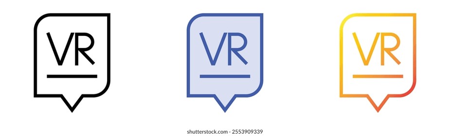 virtual reality icon. Linear, Blue Fill and Gradient Style Design Isolated On White Background