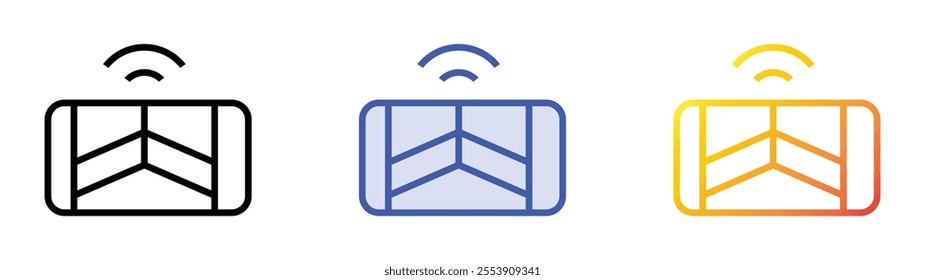 virtual reality icon. Linear, Blue Fill and Gradient Style Design Isolated On White Background