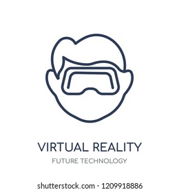 Virtual reality icon. Virtual reality linear symbol design from Future technology collection.