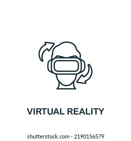 Virtual Reality icon. Monochrome simple line Future Technology icon for templates, web design and infographics