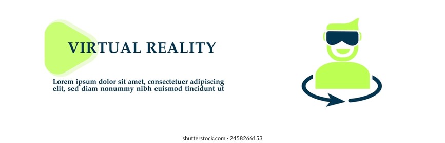 Virtual reality icon on vector illustration concept. For background presentation, infographics, promotion or web banner graphics. 