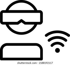 Virtual Reality Icon With Outline Style, Futuristic Technology Sign And Symbol Isolated On White Background