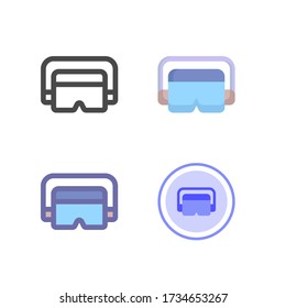 virtual reality icon pack isolated on white background. for your web site design, logo, app, UI. Vector graphics illustration and editable stroke. EPS 10.