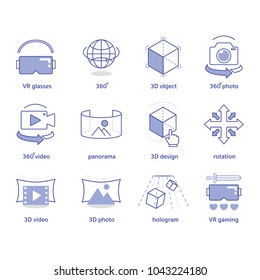 virtual reality icon set I