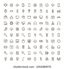 Virtual reality icon set. Collection of high quality black outline logo for web site design and mobile apps. Vector illustration on a white background.