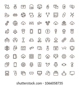Virtual reality icon set. Collection of high quality black outline logo for web site design and mobile apps. Vector illustration on a white background.
