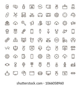 Virtual reality icon set. Collection of high quality black outline logo for web site design and mobile apps. Vector illustration on a white background.