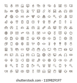 Virtual reality icon set. Collection of high quality black outline logo for web site design and mobile apps. Vector illustration on a white background.