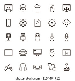 Virtual reality icon set. Collection of high quality black outline logo for web site design and mobile apps. Vector illustration on a white background.