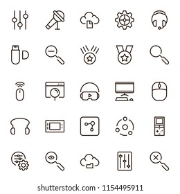 Virtual reality icon set. Collection of high quality black outline logo for web site design and mobile apps. Vector illustration on a white background.