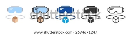 virtual reality icon set multi style various collection
