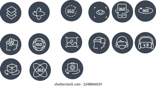 Virtual reality icon set vector design