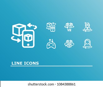 Virtual reality icon set and vr woman gamer with vr goggles, 3d glasses and vr device. Vr glasses related virtual reality icon vector for web UI logo design.