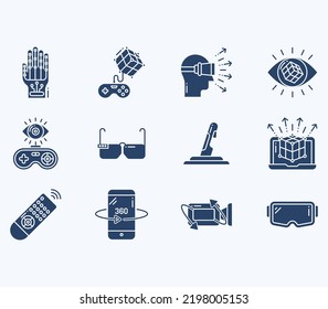 Virtual Reality icon set, vr technology vector