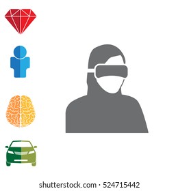 virtual reality icon. Special Forces. ninja icon. futuristic man. future technologies