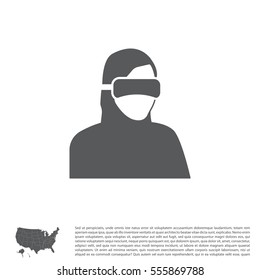 virtual reality icon. Special Forces. ninja icon. futuristic man. future technologies