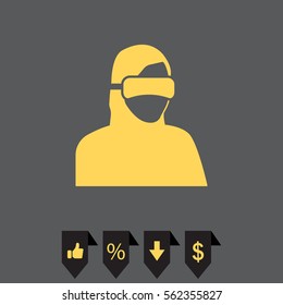 virtual reality icon. Special Forces. ninja icon. futuristic man. future technologies