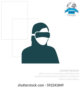 virtual reality icon. Special Forces. ninja icon. futuristic man. future technologies