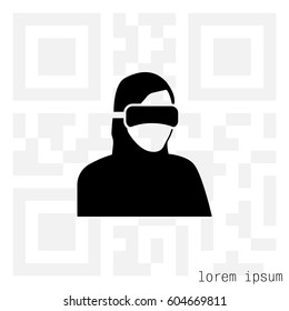 virtual reality icon. Special Forces. ninja icon. futuristic man. future technologies