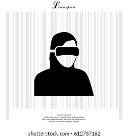 virtual reality icon. Special Forces. ninja icon. futuristic man. future technologies