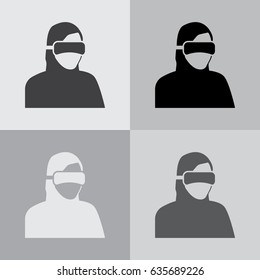 virtual reality icon. Special Forces. ninja icon. futuristic man. future technologies