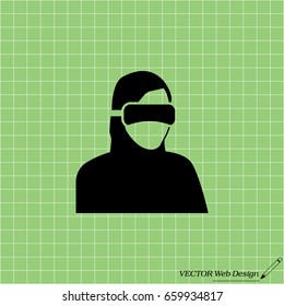 virtual reality icon. Special Forces. ninja icon. futuristic man. future technologies