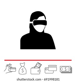 virtual reality icon. Special Forces. ninja icon. futuristic man. future technologies