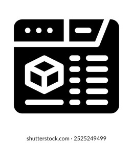 virtual reality icon with style glyph