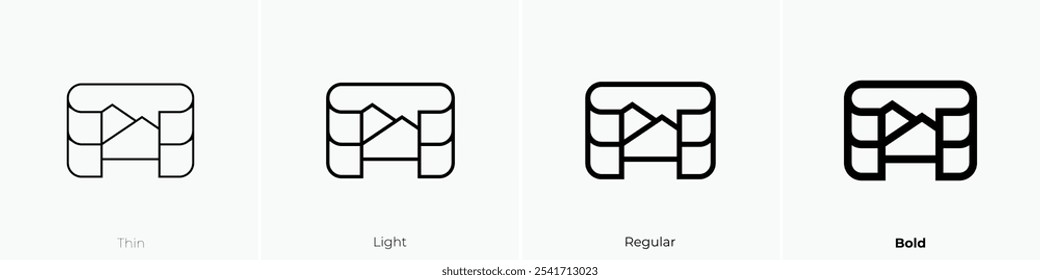 virtual reality icon. Thin, Light Regular And Bold style design isolated on white background