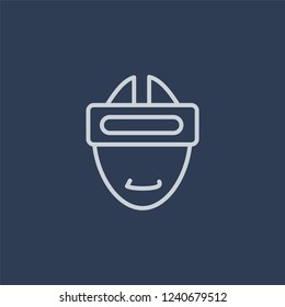 Virtual reality icon. Trendy flat vector line Virtual reality icon on dark blue background from Artificial Intelligence, Future Technology collection. 