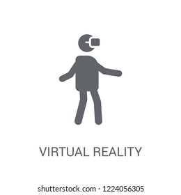Virtual reality icon. Trendy Virtual reality logo concept on white background from Artificial Intelligence collection. Suitable for use on web apps, mobile apps and print media.