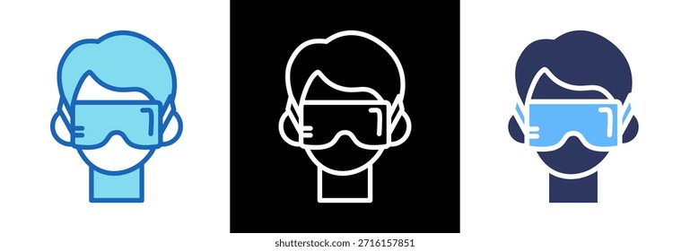 Virtual Reality Symbol dreifach-Stil Vektorgrafik