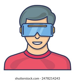 Virtual Reality Icon Vector Design Template
