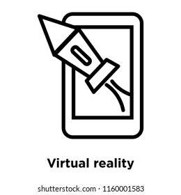 Virtual reality icon vector isolated on white background, Virtual reality transparent sign , line or linear sign, element design in outline style