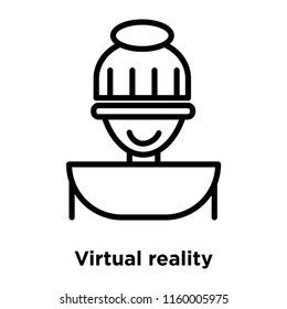 Virtual reality icon vector isolated on white background, Virtual reality transparent sign , line or linear sign, element design in outline style