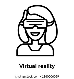 Virtual reality icon vector isolated on white background, Virtual reality transparent sign , line or linear sign, element design in outline style
