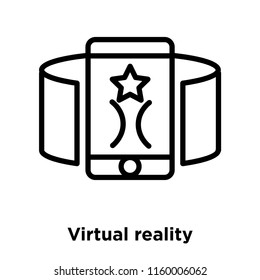 Virtual reality icon vector isolated on white background, Virtual reality transparent sign , line or linear sign, element design in outline style