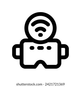virtual reality icon. vector line icon for your website, mobile, presentation, and logo design.