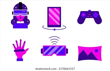 Virtual Reality Icon vector Set