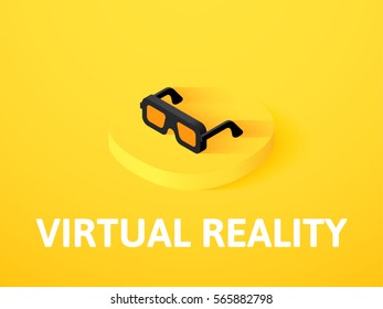 Virtual reality icon, vector symbol in flat isometric style isolated on color background